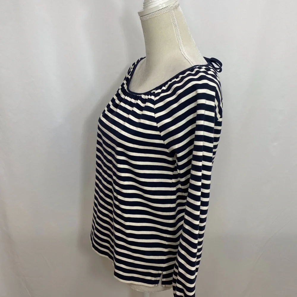 J.Crew Relaxed Striped Top Long Puff Sleeve